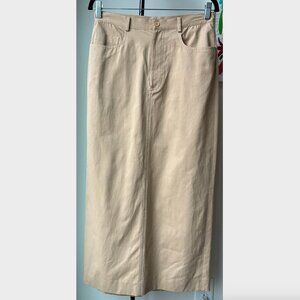 Ralph Lauren Collections NWT Tan Khaki Straight Maxi Skirt - Size 6